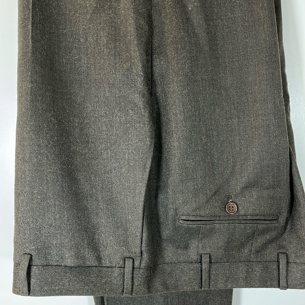 Canali Dress Pants Brown, VGUC, waist 37”, Inseam 30”. 100% Wool, made in Italy